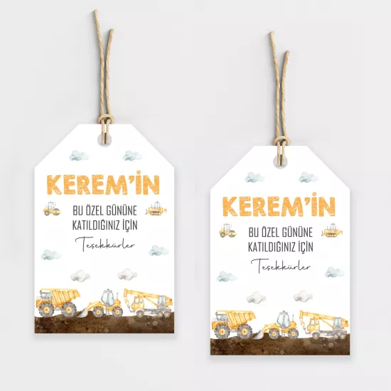 İnşaat Temalı Kişiye Özel Teşekkür Kartı 8’li