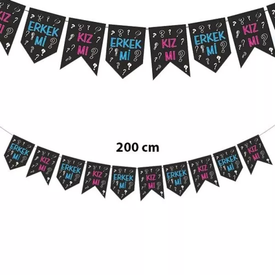 Cinsiyet Belirleme Partisi Bayrak Afiş - 200 CM