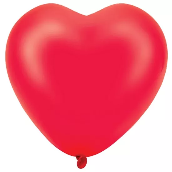 Kalp Şekilli Kırmızı Lateks Balon - 5 Adet