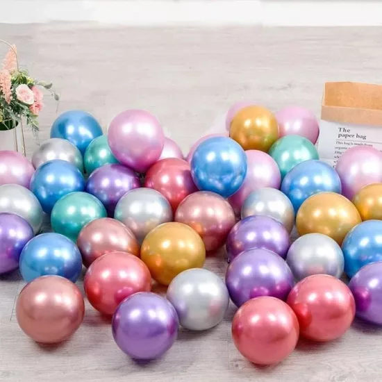 Krom Parlak Balon - 50 Adet