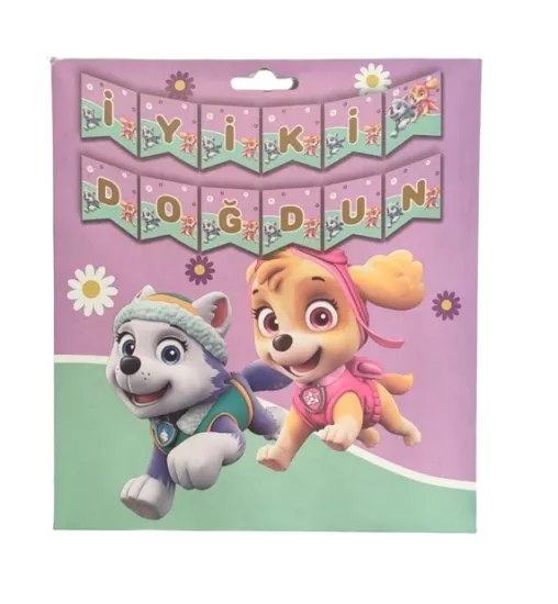 Paw Patrol Skye ve Everest İyi ki Doğdun Banner