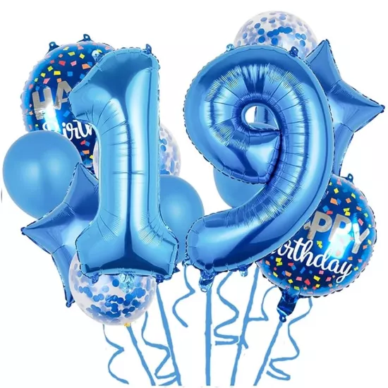 19 Yaş Mavi Balon Seti