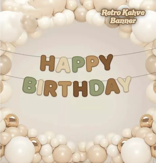 RetroTemalı Happy Birthday Kaligrafi