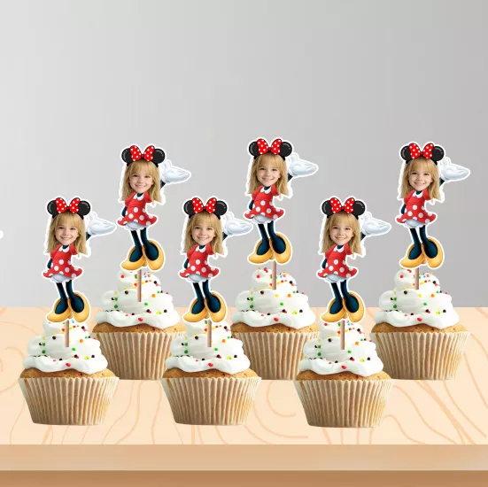 Kişiye Özel Minnie Mouse Kafa Kürdan 8’li Set