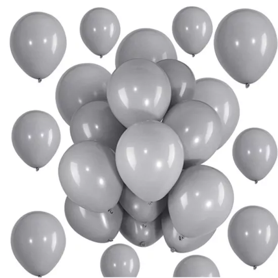 Pastel Gri Baskısız Lateks Balon - 5 Adet