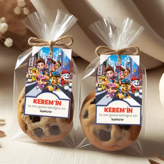 Paw Patrol Temalı Kişiye Özel Teşekkür Kartı 8’li