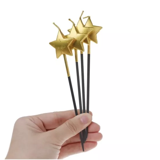 Altın Yıldız Mum 15 cm 4 Adet