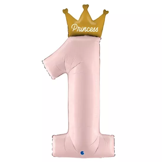 1 Yaş Taçlı Princess Grabo Folyo Balon 46 inc