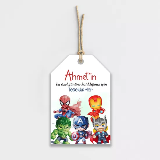 Avengers Kişiye Özel Teşekkür Kartı 8’li