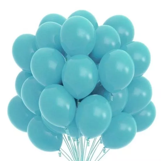 Turkuaz Baskısız Lateks Balon - 5 Adet