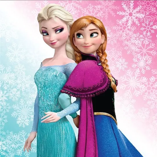 Frozen Doğum Günü Kare Branda Afişi - 2 Boy
