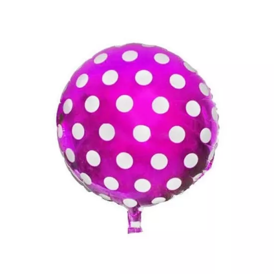 Beyaz Puantiyeli Pembe Folyo Balon