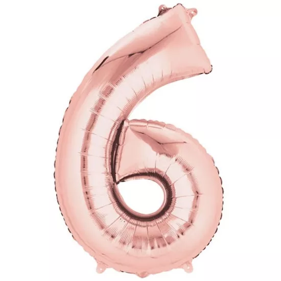 6 Rakam Rose Gold Folyo Balon