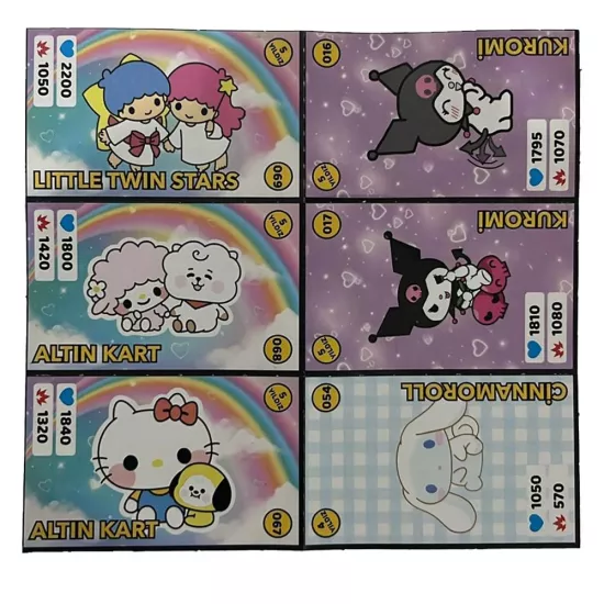 Kuromi Temalı Hediyelik Sticker ve Kart