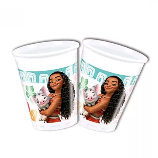 Moana Doğum Günü Temalı Bardak 8 adet