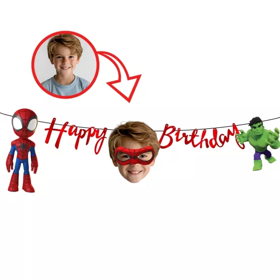 Kişiye Özel Spidey Temalı Happy Birthday Afiş
