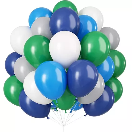 Gece Mavisi Yeşil Beyaz Açık Mavi Karışık Balon