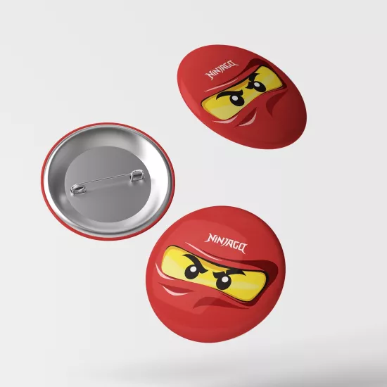 Ninja Go Kırmızı Temalı İğneli Rozet 1 Adet