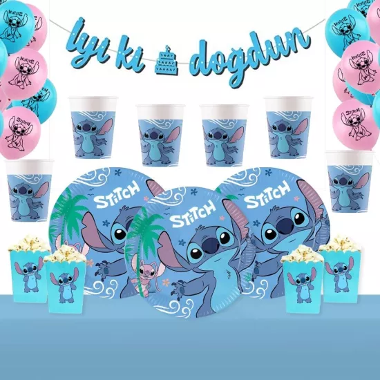 Stitch Doğum Günü Seti 8 Kişilik