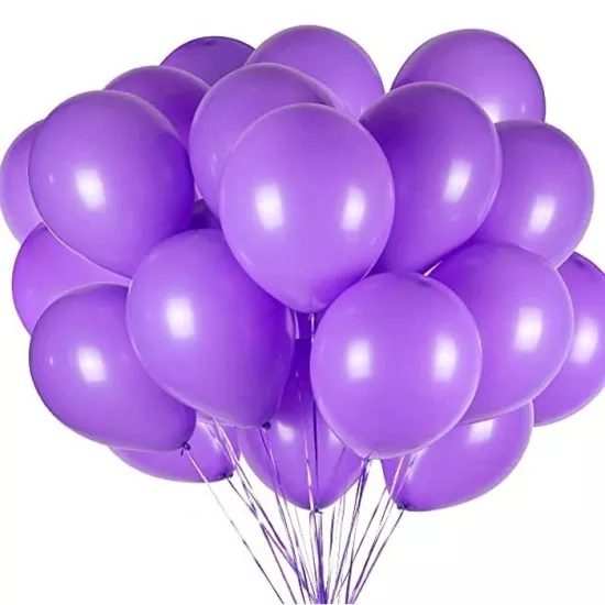 Mor Baskısız Lateks Balon - 5 Adet
