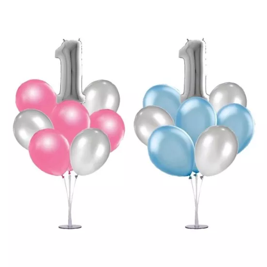 Ayaklı Balon Standı - Gümüş Yaş ve Renk Seçenekli