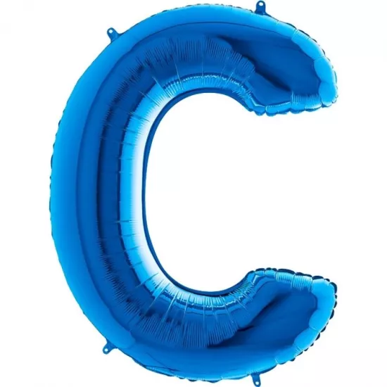 C Harfi Mavi Folyo Balon 1 Metre