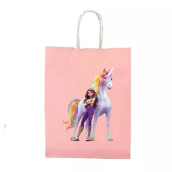Unicorn Akademisi Temalı Pembe Hediyelik Çanta