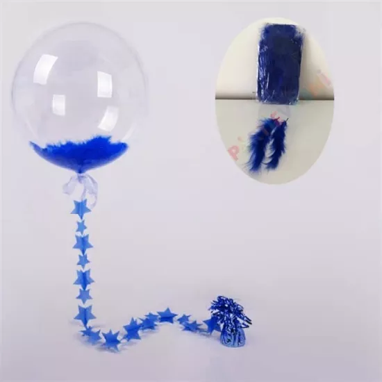 Lacivert Şeffaf Balon Tüyü - 100 Adet