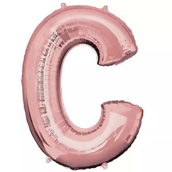 C Harfi Rose Gold Folyo Balon 1 Metre