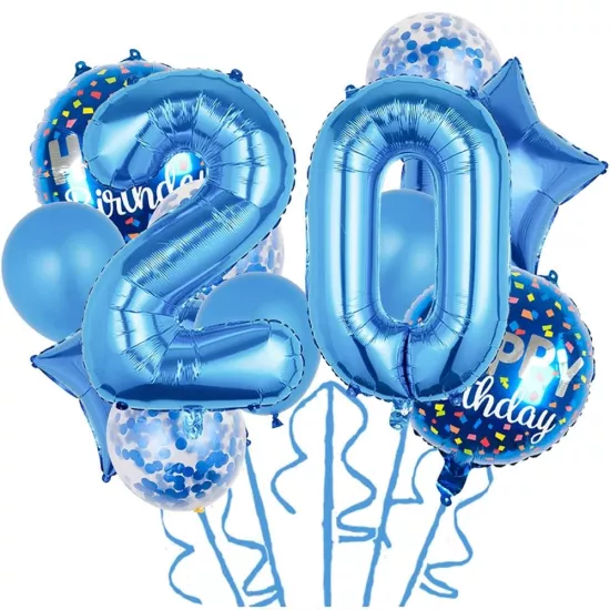 20 Yaş Mavi Balon Seti