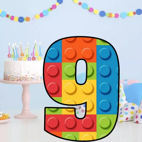 Blocks Temalı 9 Rakam Dekoratif Pano