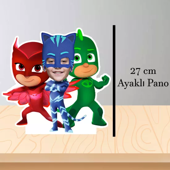 Kişiye Özel Pj Masks Temalı Pano ve Pasta Süsü