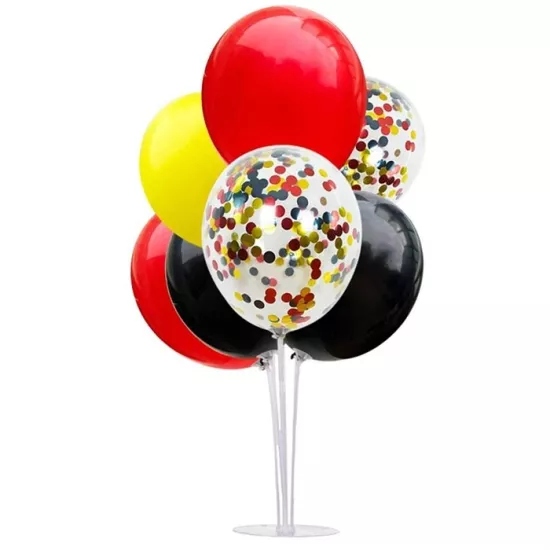 Ayaklı Balon Standı - Karışık Konfetili Siyah