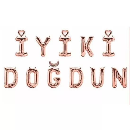 İyi ki Doğdun Yazılı Rose Gold Folyo Balon