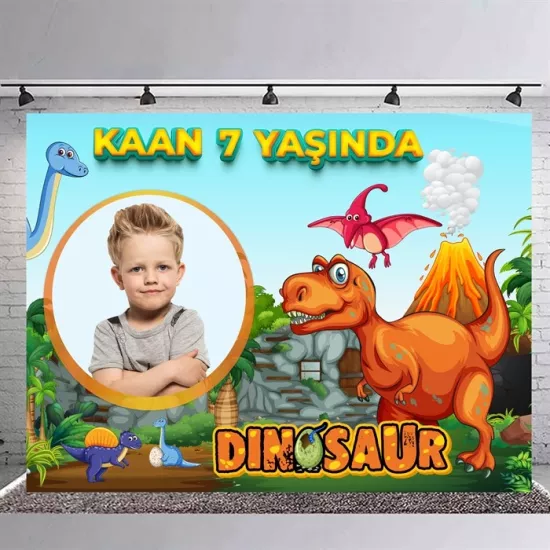 Kişiye Özel Dinozor Doğum Günü Afişi - 4 Boy