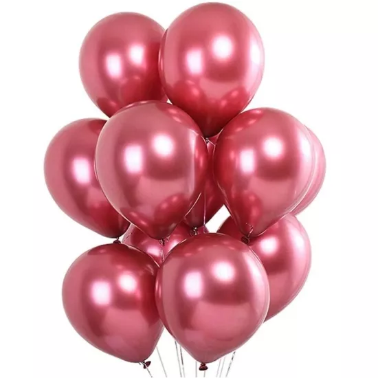 Pembe Krom Kaplı Metalik Balon - 5 Adet