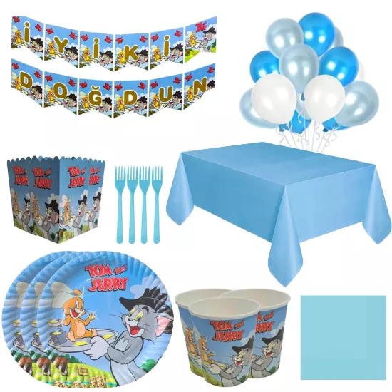 Tom ve Jerry Temalı Doğum Günü Seti 24 Kişilik