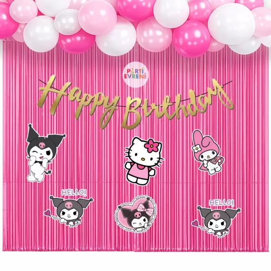 Kuromi Temalı Arka Fon Süsleme Seti