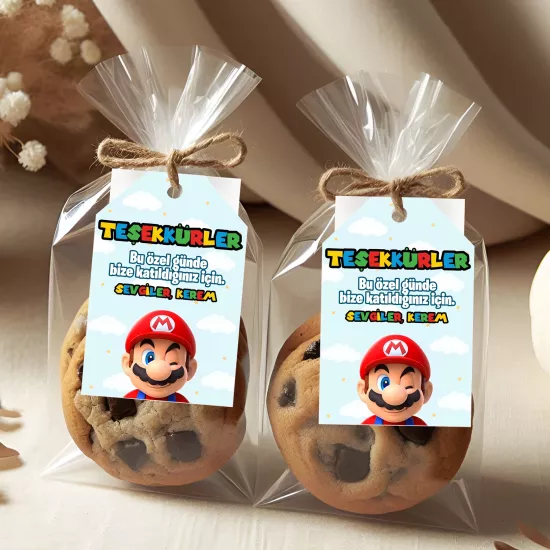 Super Mario Temalı Kişiye Özel Teşekkür Kartı