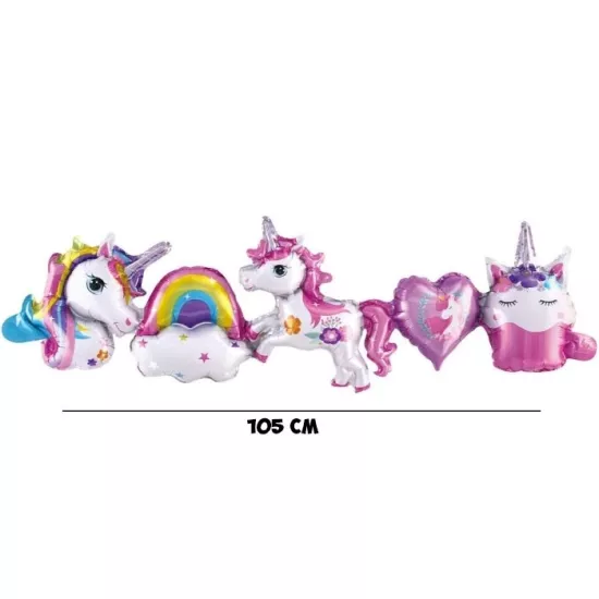 Unicorn Temalı Birleşik Folyo Balon Set