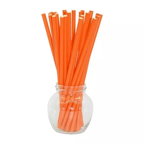 Turuncu Kağıt Pipet - 25 Adet
