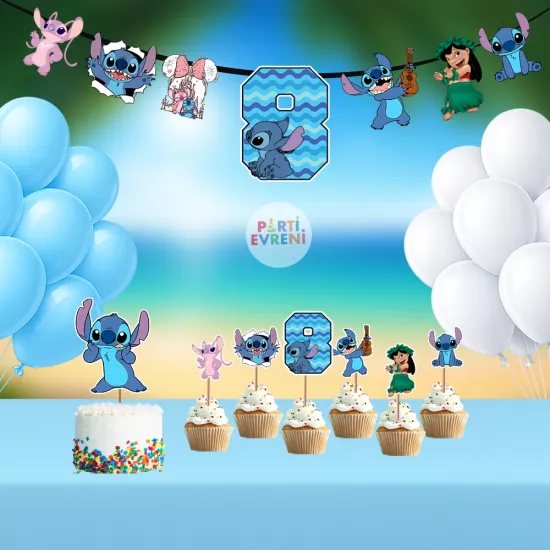 Stitch Doğum Günü Seti | Yaş Seçenekli Afiş