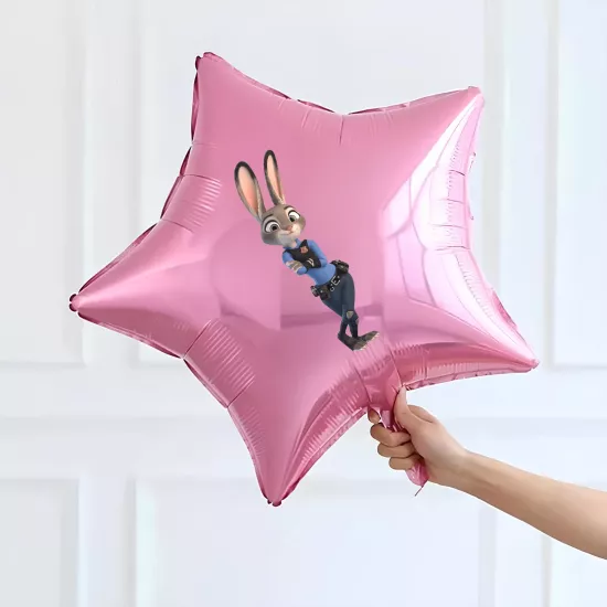 Zootopia Temalı Pembe Yıldız Folyo
