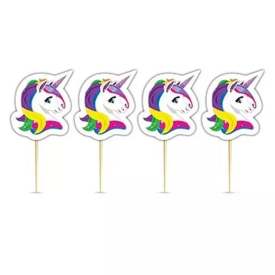 Unicorn Doğum Günü Temalı Kürdan Süs 10 Adet