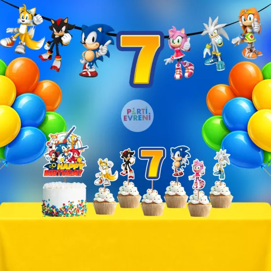 Sonic Boom Temalı Doğum Günü Seti | Yaş Seçenekli