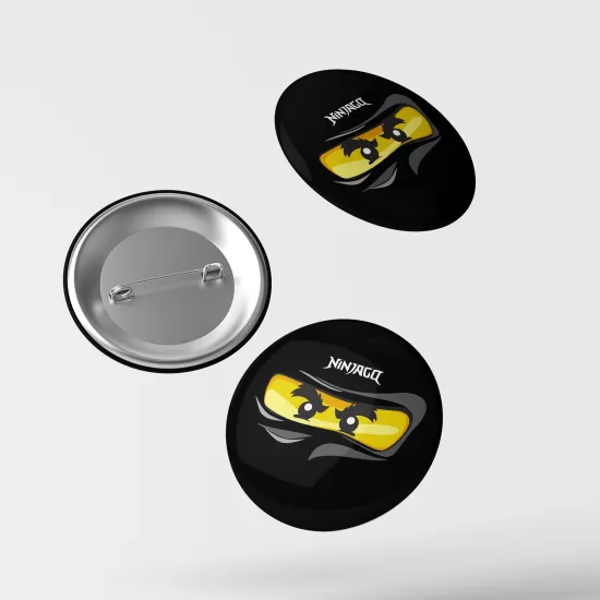 Ninja Go Siyah Temalı İğneli Rozet 1 Adet