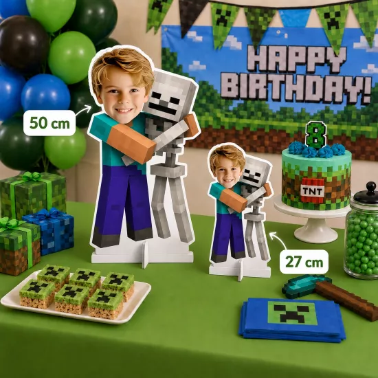 Kişiye Özel Minecraft Temalı Masa Panosu - İskelet