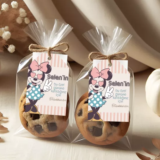 Minnie Mouse Temalı Kişiye Özel Teşekkür Kartı