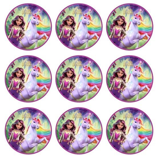 Unicorn Akademisi Temalı Etiket 10 Adet - 5 cm