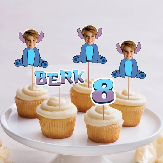 Kişiye Özel İsimli ve Yaş Seçenekli Stitch Temalı